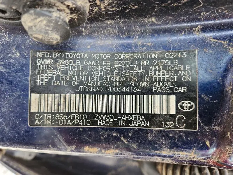 2013 TOYOTA PRIUS TWO  