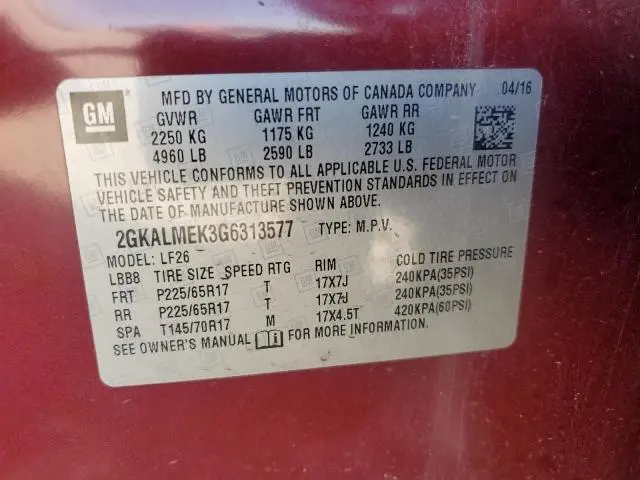 2016 GMC TERRAIN SLE  