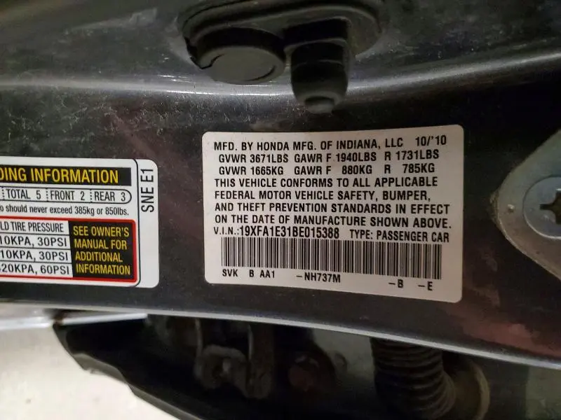 2011 HONDA CIVIC VP  
