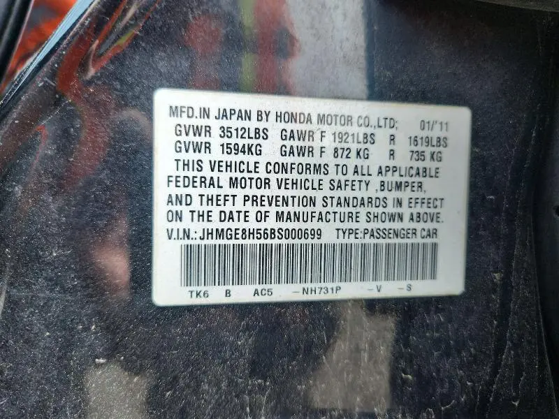 2011 HONDA FIT SPORT  
