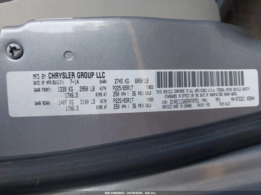 2014 CHRYSLER TOWN & COUNTRY TOURING-L