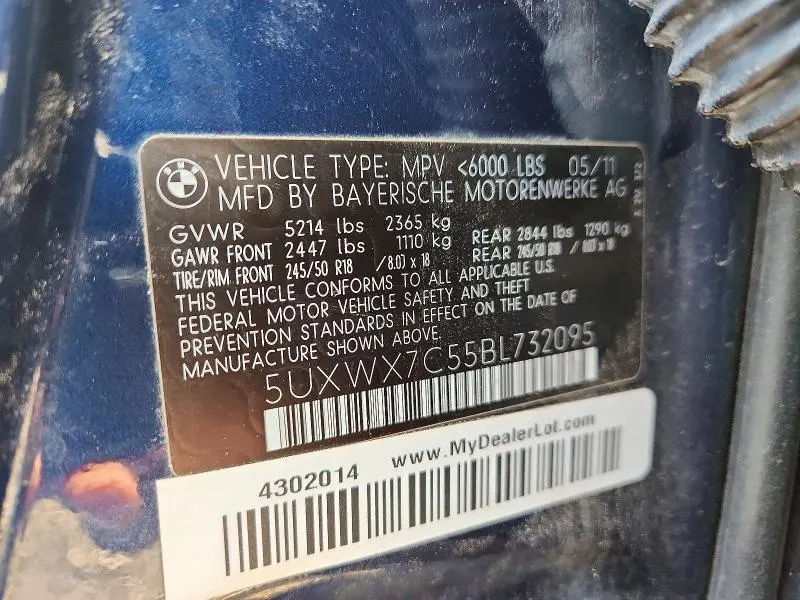 2011 BMW X3 XDRIVE35I  