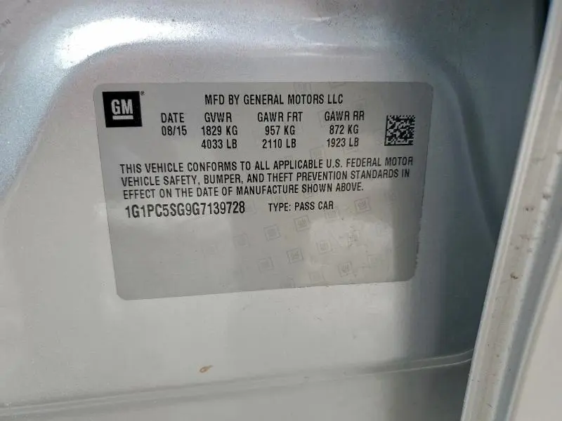 2016 CHEVROLET CRUZE LIMITED LS  