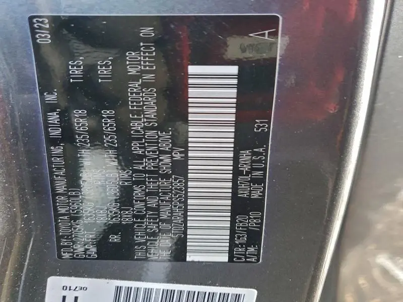 2023 TOYOTA HIGHLANDER HYBRID LE  