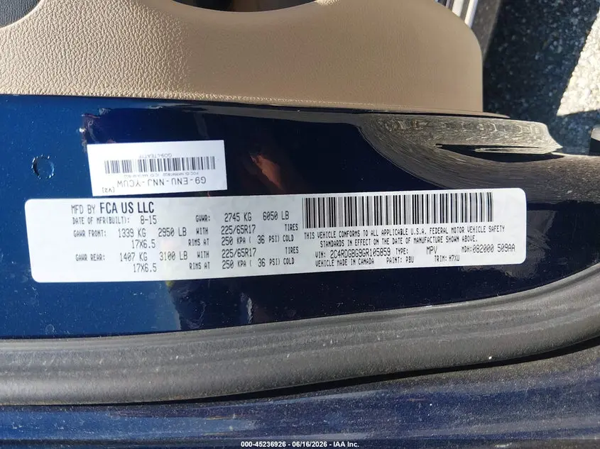 2016 DODGE GRAND CARAVAN SE