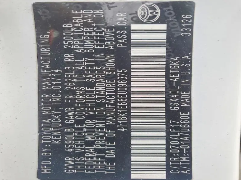 2014 TOYOTA AVALON BASE  