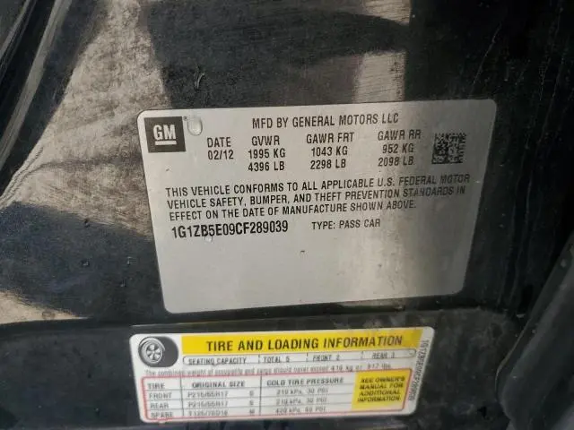 2012 CHEVROLET MALIBU LS  