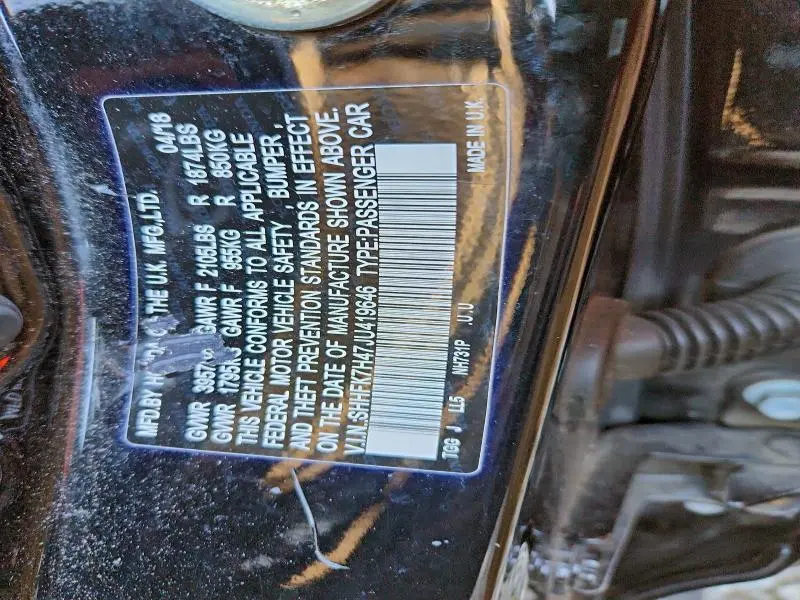 2018 HONDA CIVIC SPORT  