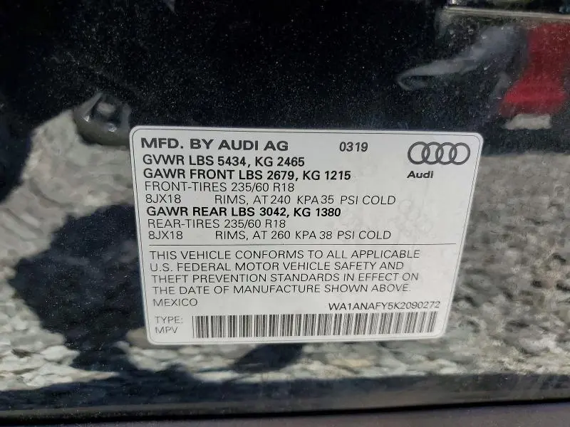 2019 AUDI Q5 PREMIUM  