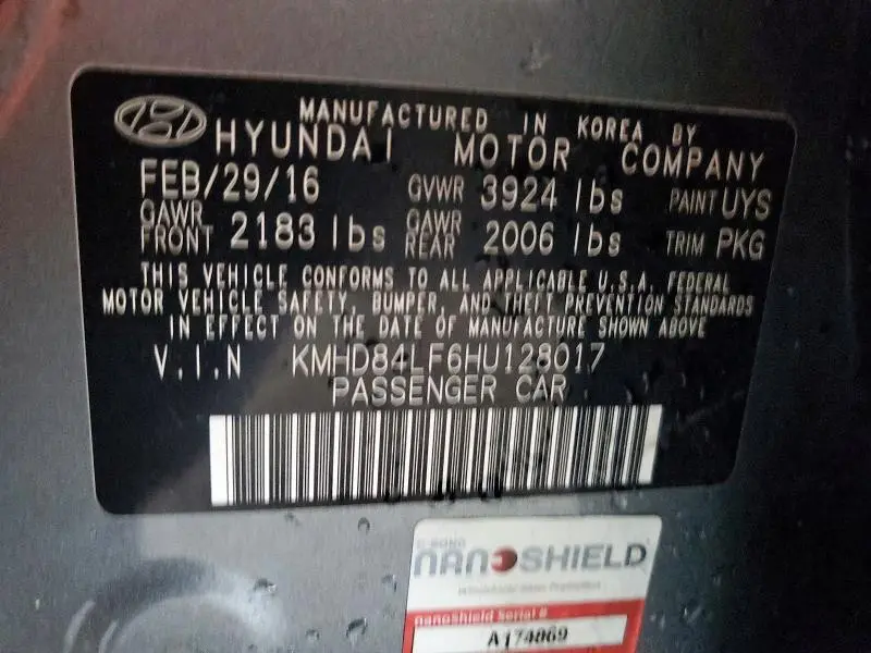 2017 HYUNDAI ELANTRA LIMITED  