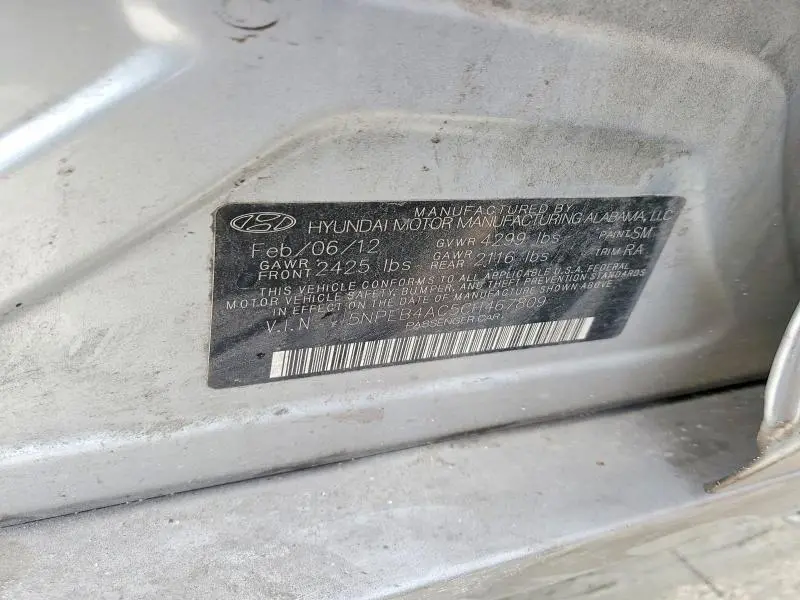 2012 HYUNDAI SONATA GLS  