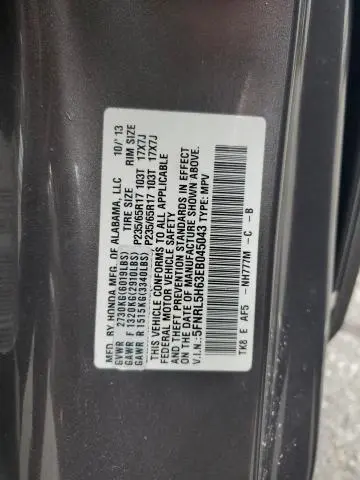2014 HONDA ODYSSEY EXL  