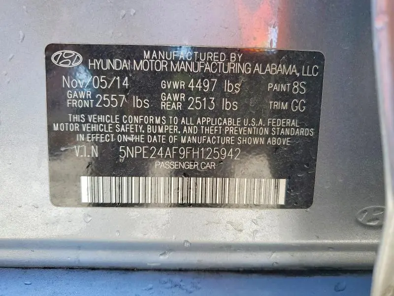 2015 HYUNDAI SONATA SE  