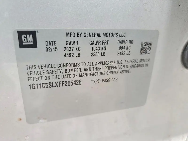 2015 CHEVROLET MALIBU 1LT  
