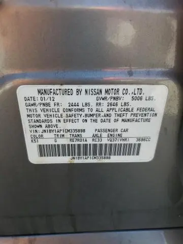 2012 INFINITI M37   