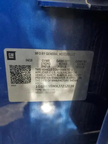 2018 CHEVROLET CRUZE LT  