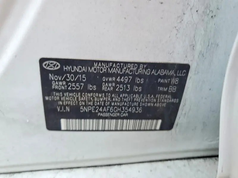 2016 HYUNDAI SONATA SE  