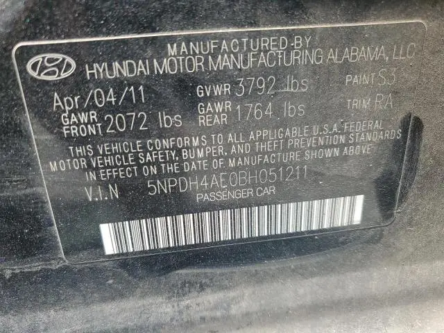 2011 HYUNDAI ELANTRA GLS  