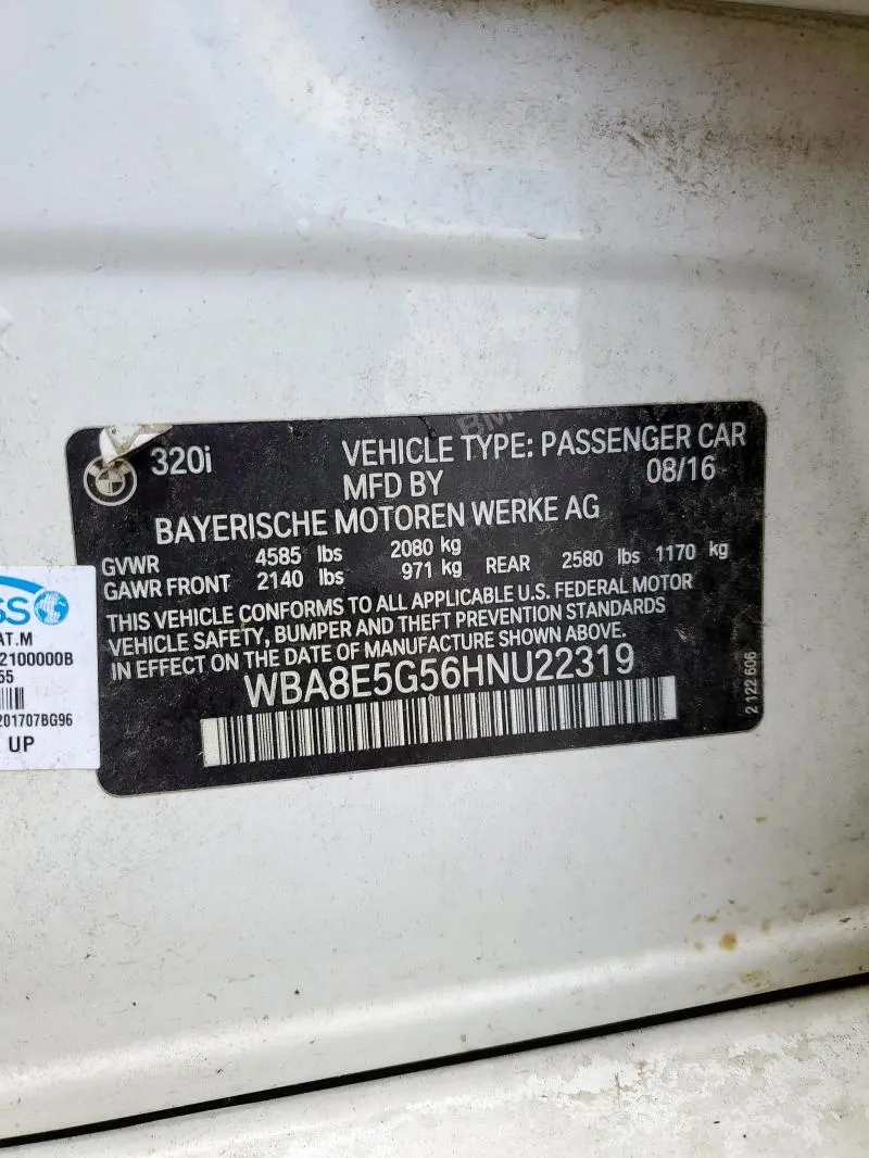 2017 BMW 320 XI  