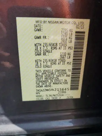 2015 NISSAN MURANO S