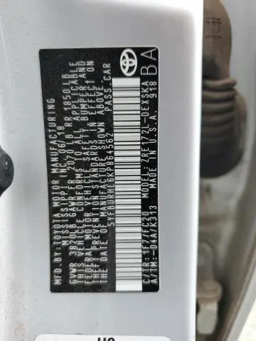 2019 TOYOTA COROLLA L  