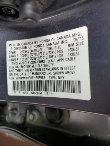 2015 HONDA CR-V LX  