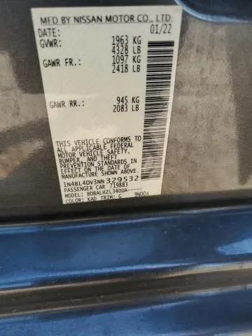 2022 NISSAN ALTIMA SV