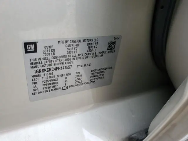2015 CHEVROLET TAHOE K1500 LTZ  
