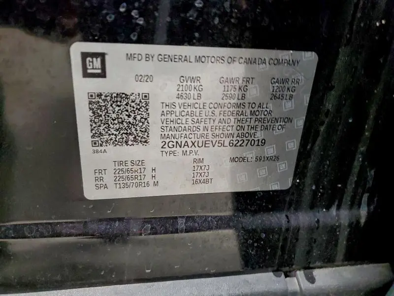 2020 CHEVROLET EQUINOX LT  