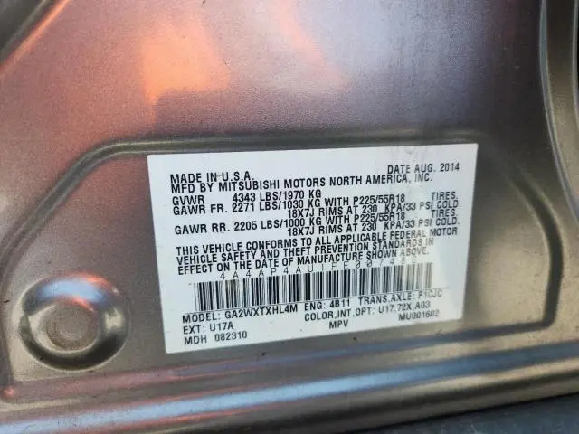 2015 MITSUBISHI OUTLANDER SPORT SE  