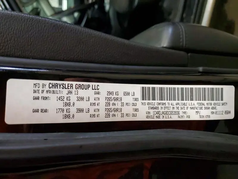 2013 DODGE DURANGO SXT  