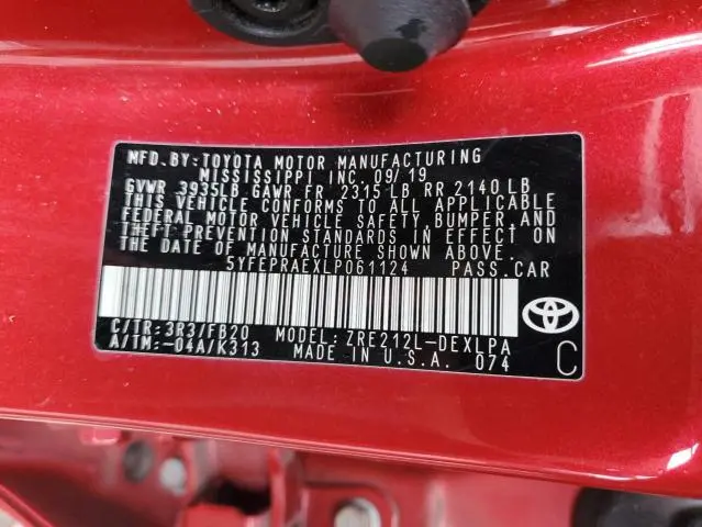 2020 TOYOTA COROLLA LE  