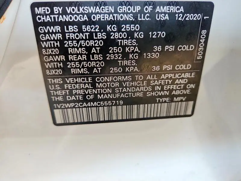 2021 VOLKSWAGEN ATLAS SE  