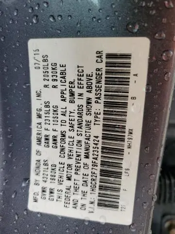 2015 HONDA ACCORD EX