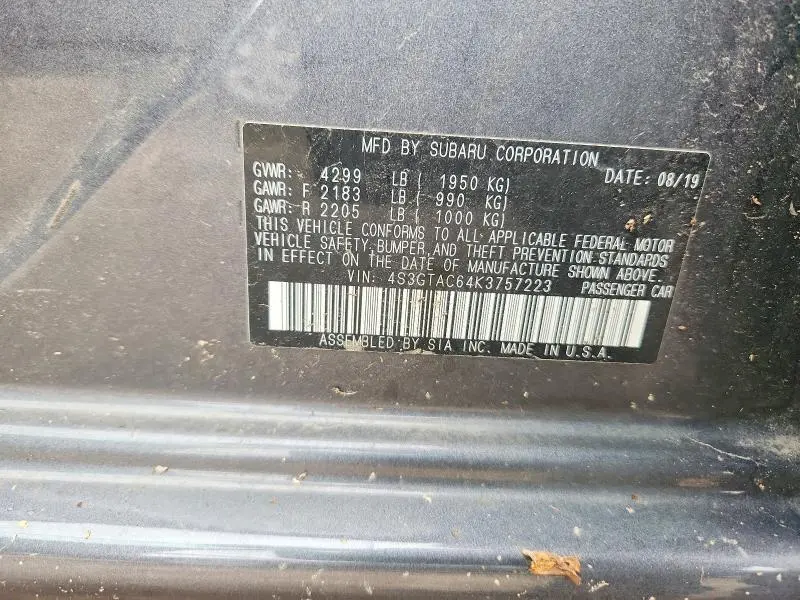 2019 SUBARU IMPREZA PREMIUM  