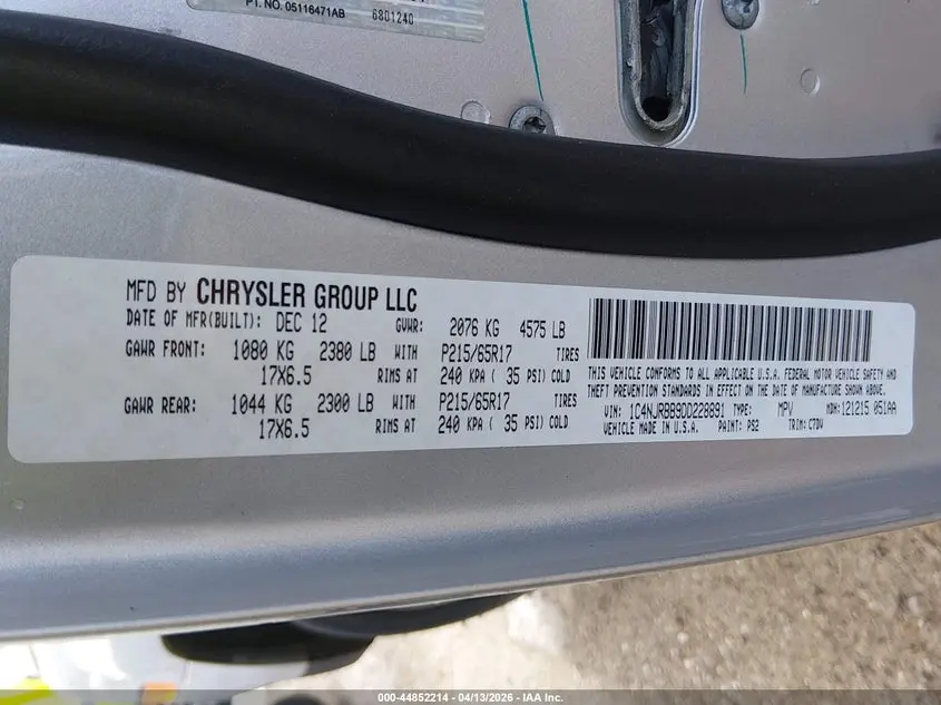 2013 JEEP PATRIOT SPORT