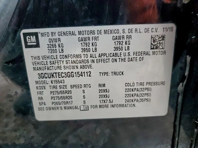 2016 CHEVROLET SILVERADO K1500 HIGH COUNTRY  