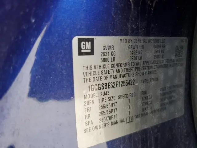 2015 CHEVROLET COLORADO LT  