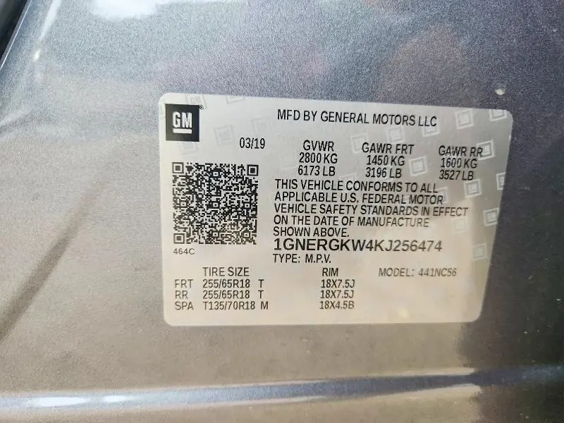 2019 CHEVROLET TRAVERSE LT  