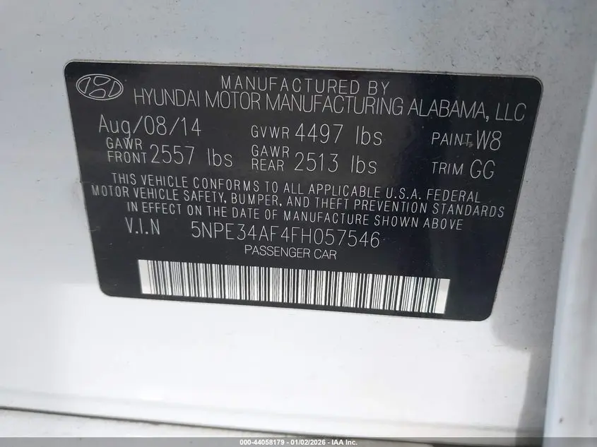 2015 HYUNDAI SONATA LIMITED