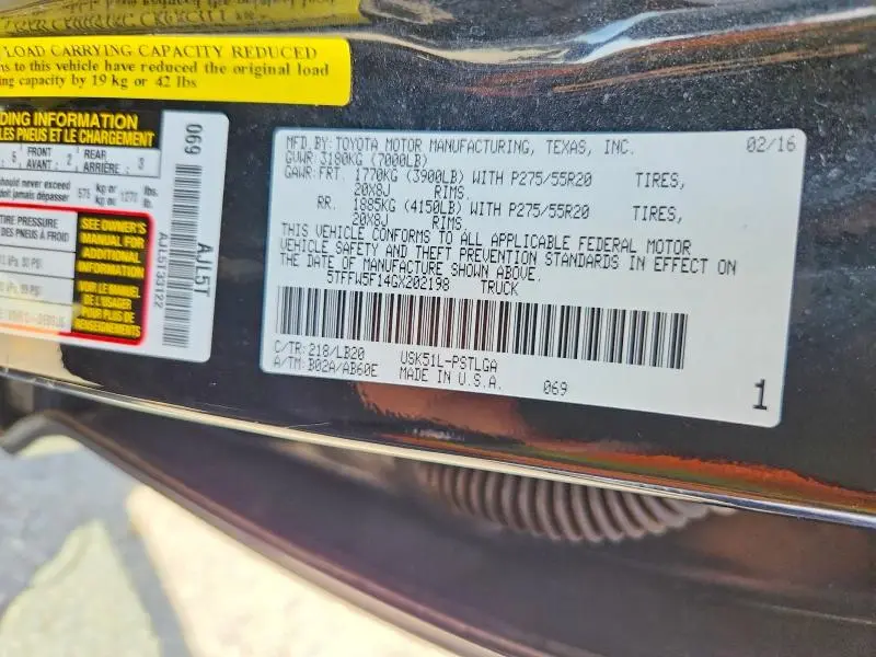2016 TOYOTA TUNDRA CREWMAX LIMITED  