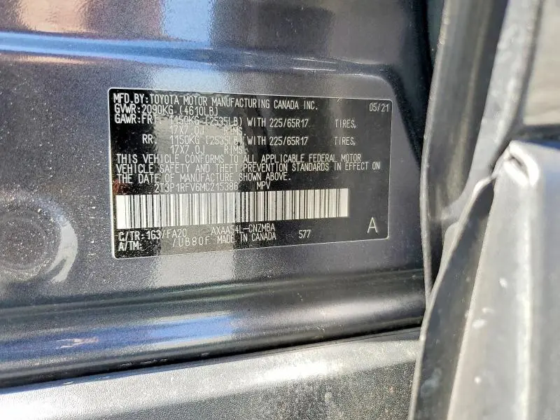 2021 TOYOTA RAV4 XLE  