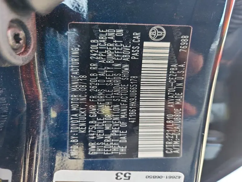 2018 TOYOTA CAMRY XSE  