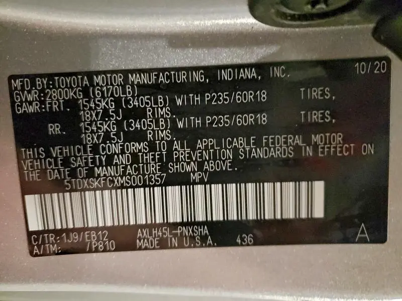 2021 TOYOTA SIENNA XSE  