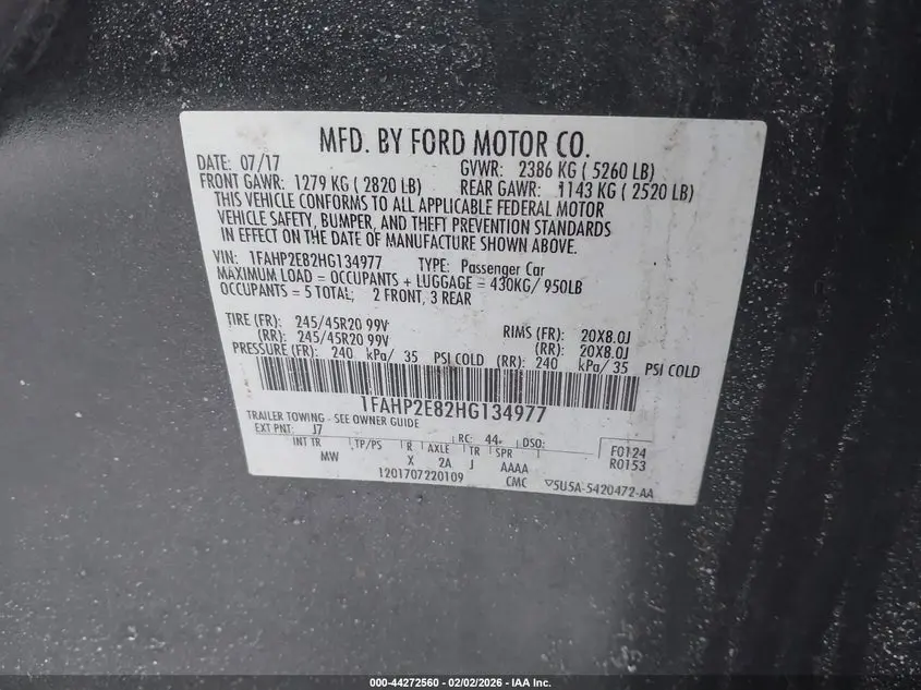 2017 FORD TAURUS SEL