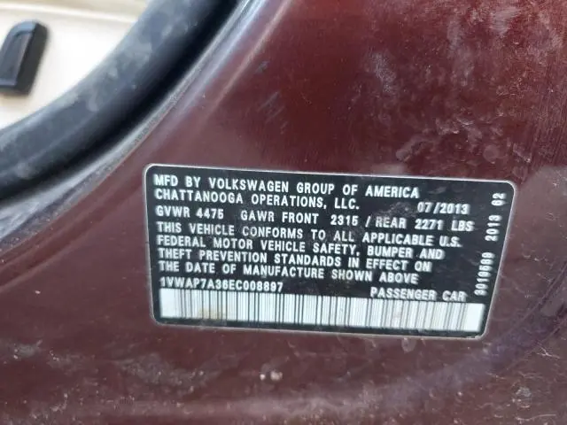 2014 VOLKSWAGEN PASSAT S  