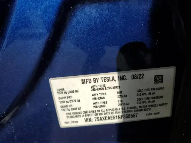 2022 TESLA MODEL X