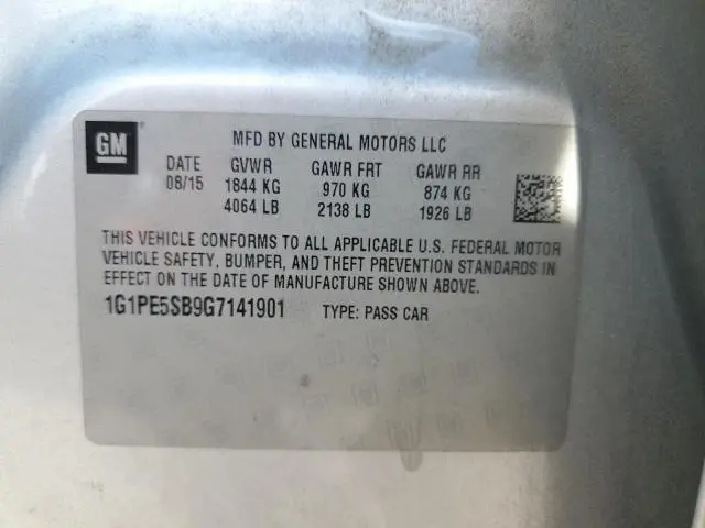 2016 CHEVROLET CRUZE LIMITED LT  