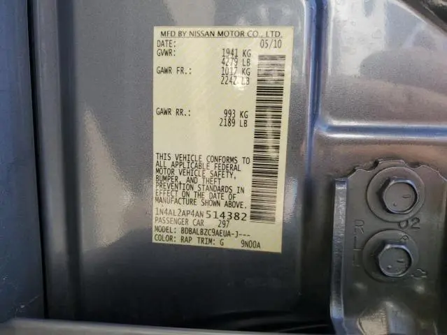 2010 NISSAN ALTIMA BASE  