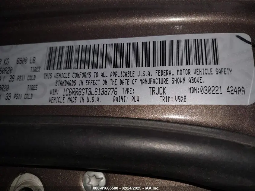 2020 RAM 1500 CLASSIC WARLOCK  4X2 6'4 BOX
